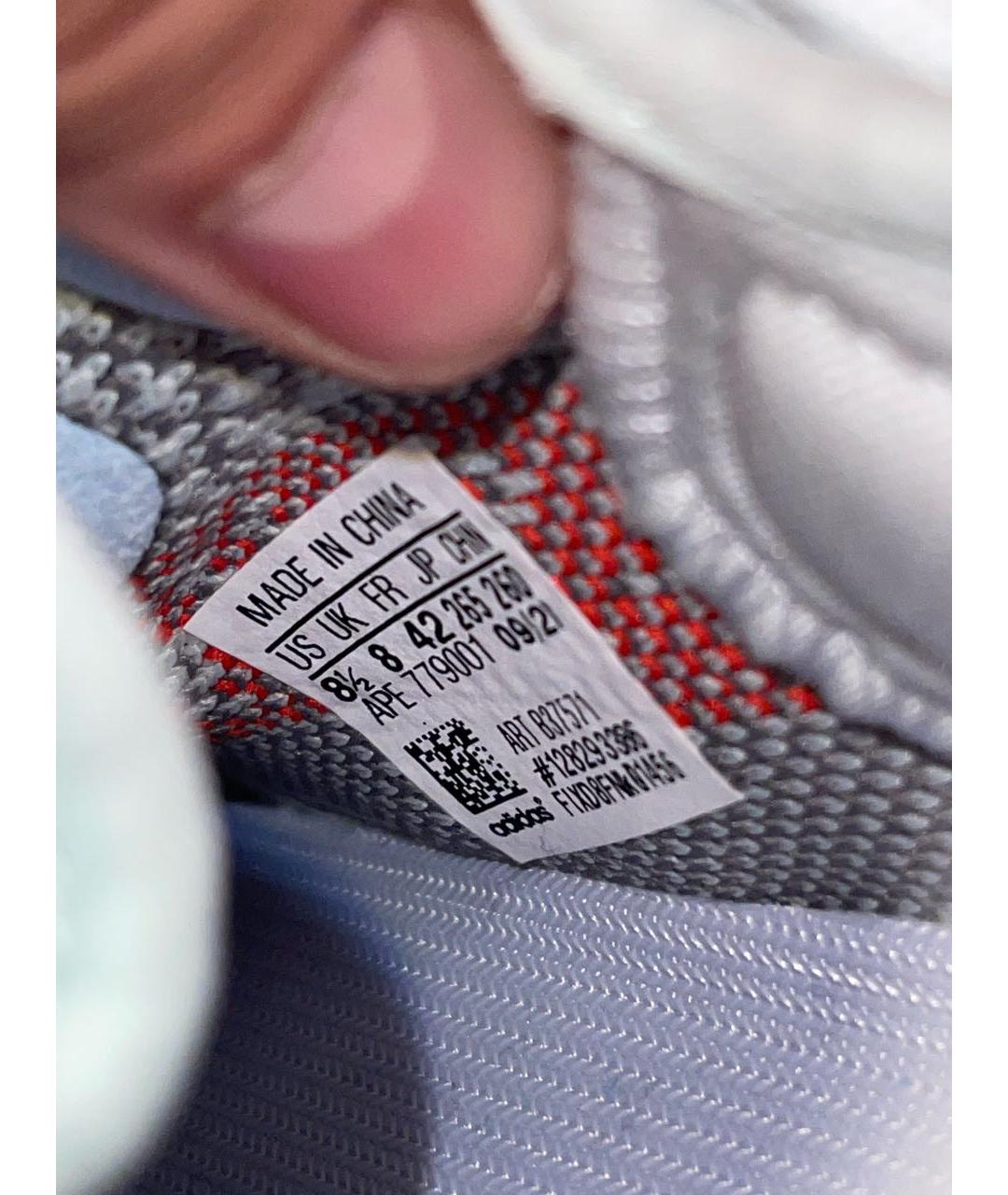 ADIDAS YEEZY Серые текстильные низкие кроссовки / кеды, фото 4