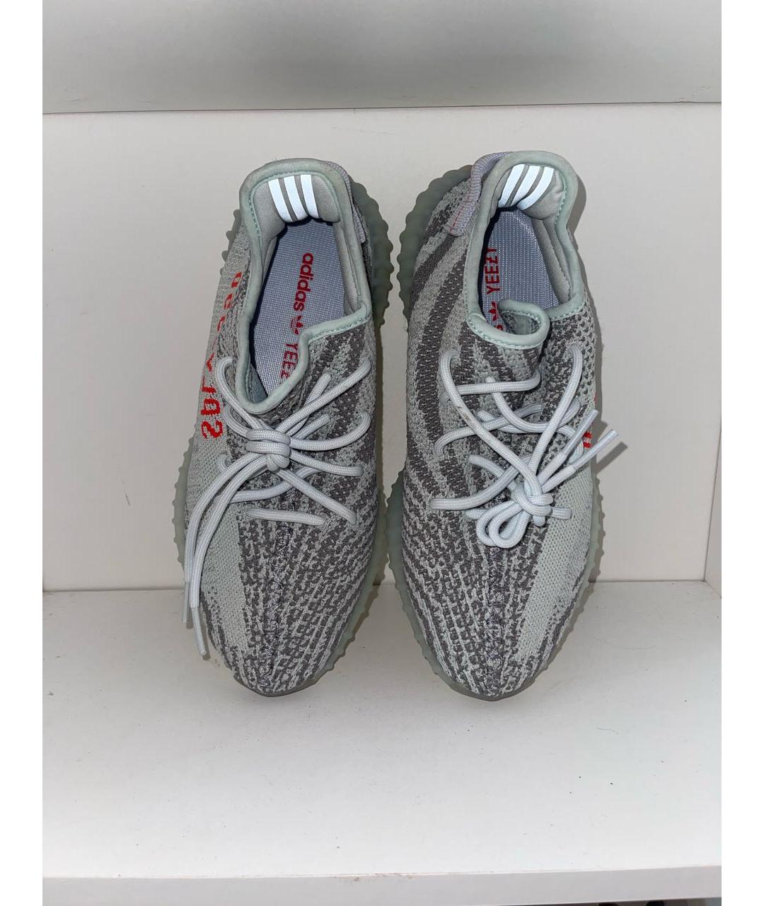 ADIDAS YEEZY Серые текстильные низкие кроссовки / кеды, фото 2