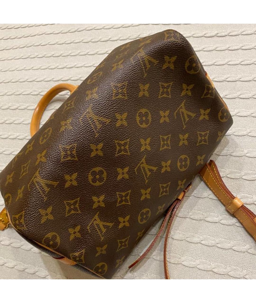 LOUIS VUITTON Коричневая канва сумка с короткими ручками, фото 6