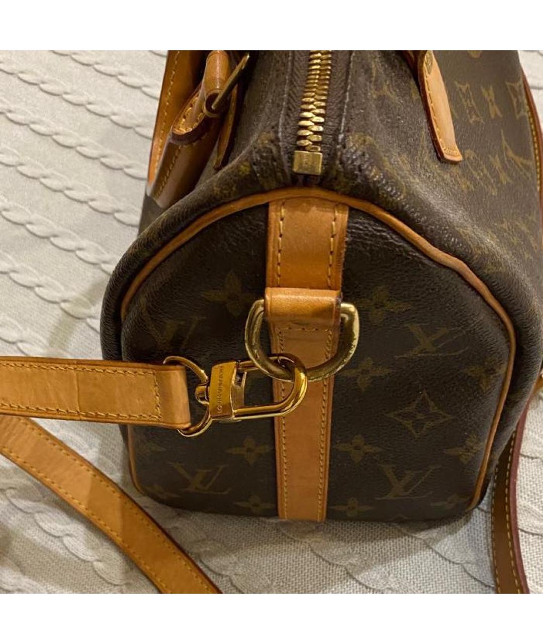 LOUIS VUITTON Коричневая канва сумка с короткими ручками, фото 4