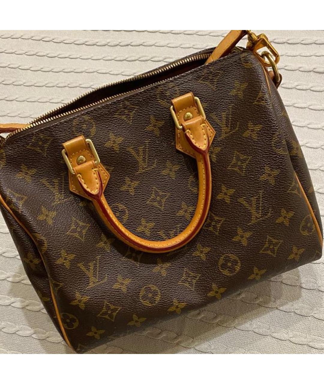 LOUIS VUITTON Коричневая канва сумка с короткими ручками, фото 8