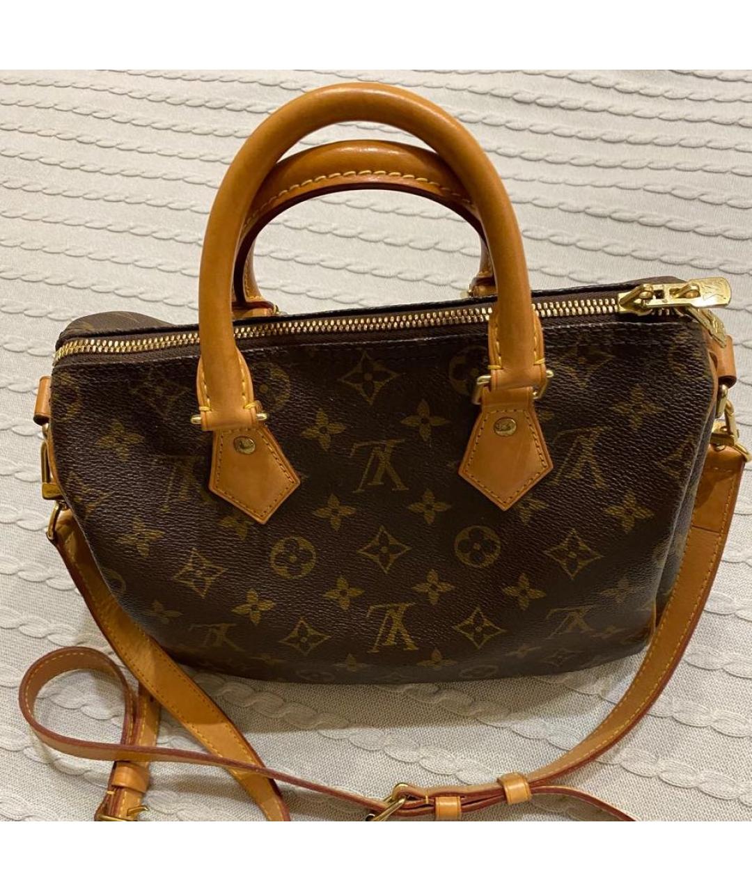 LOUIS VUITTON Коричневая канва сумка с короткими ручками, фото 3