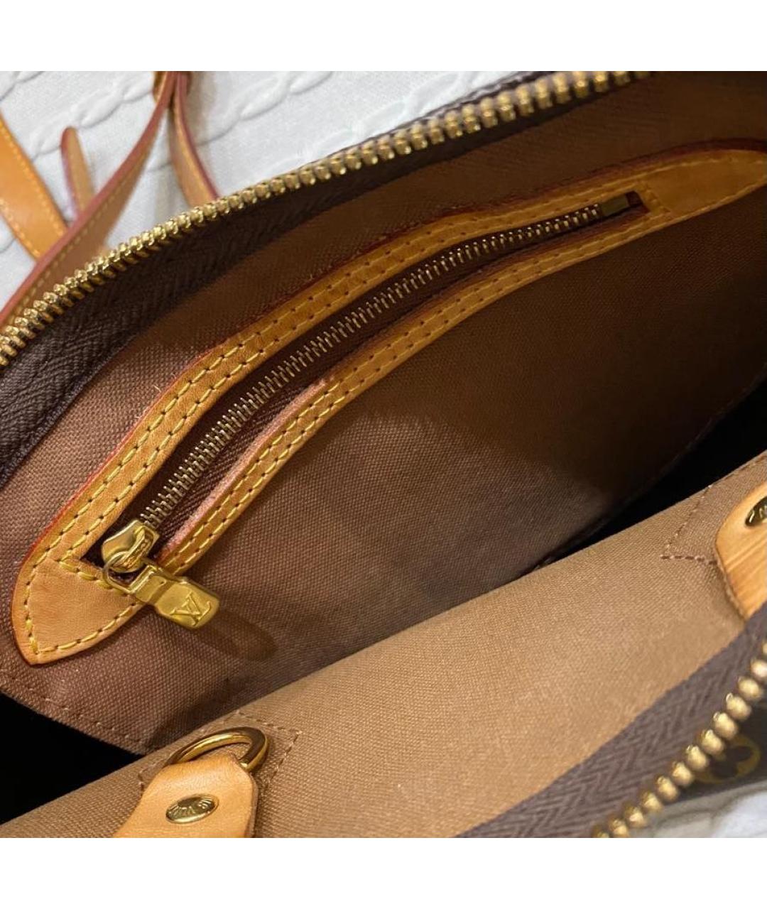 LOUIS VUITTON Коричневая канва сумка с короткими ручками, фото 5