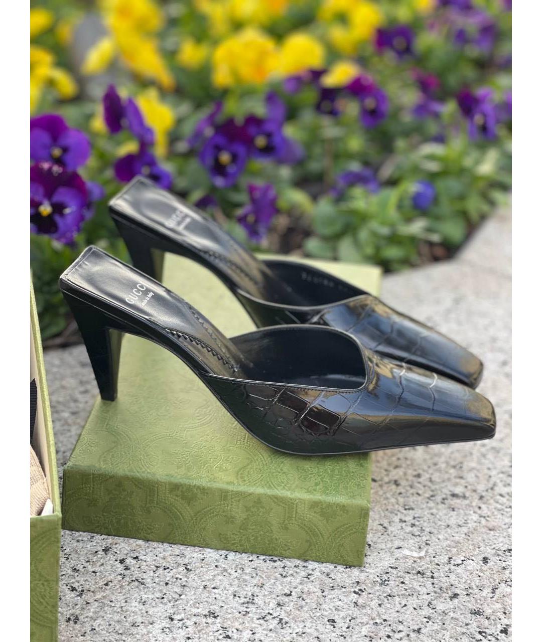GUCCI Черные кожаные туфли, фото 3