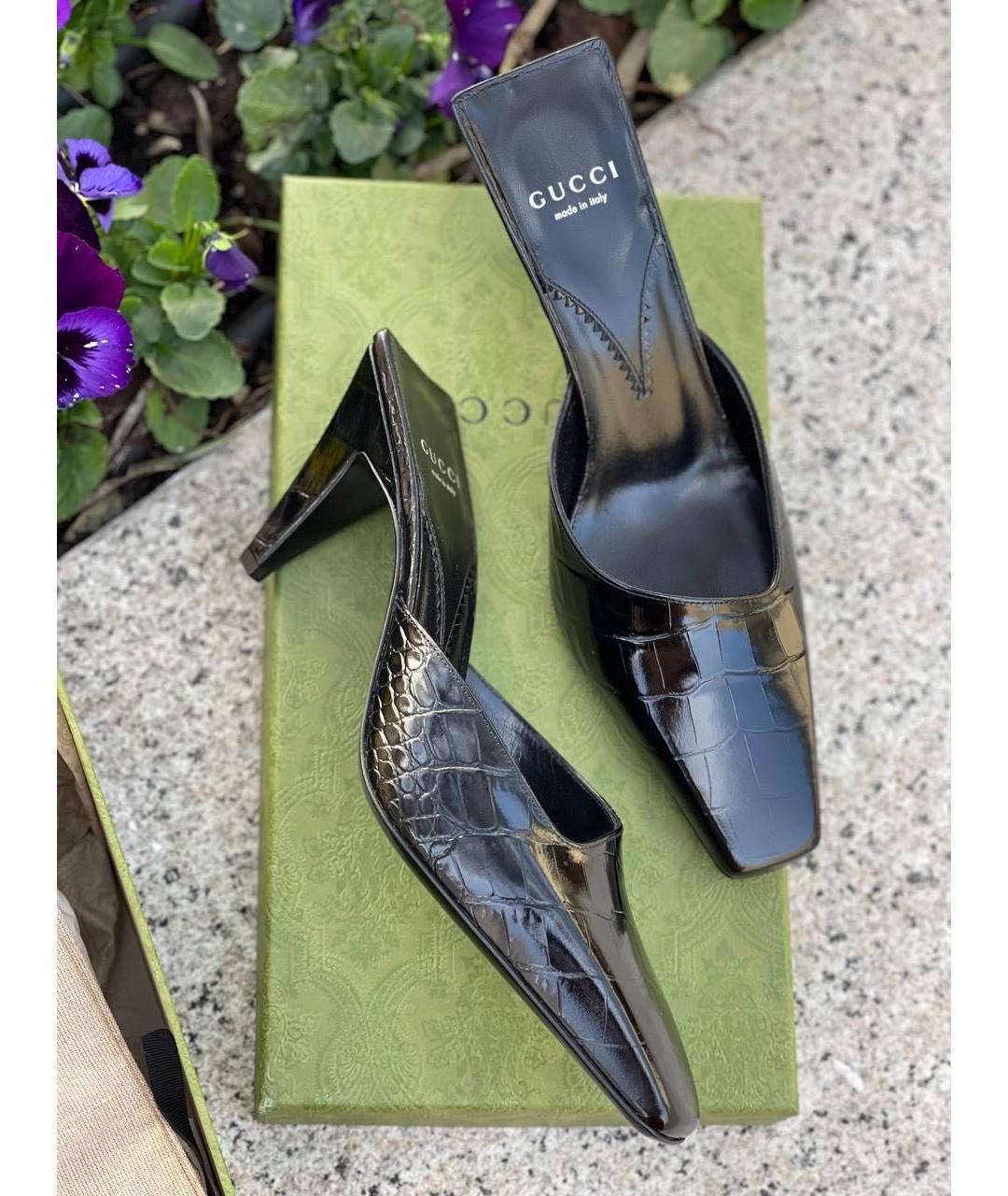 GUCCI Черные кожаные туфли, фото 8