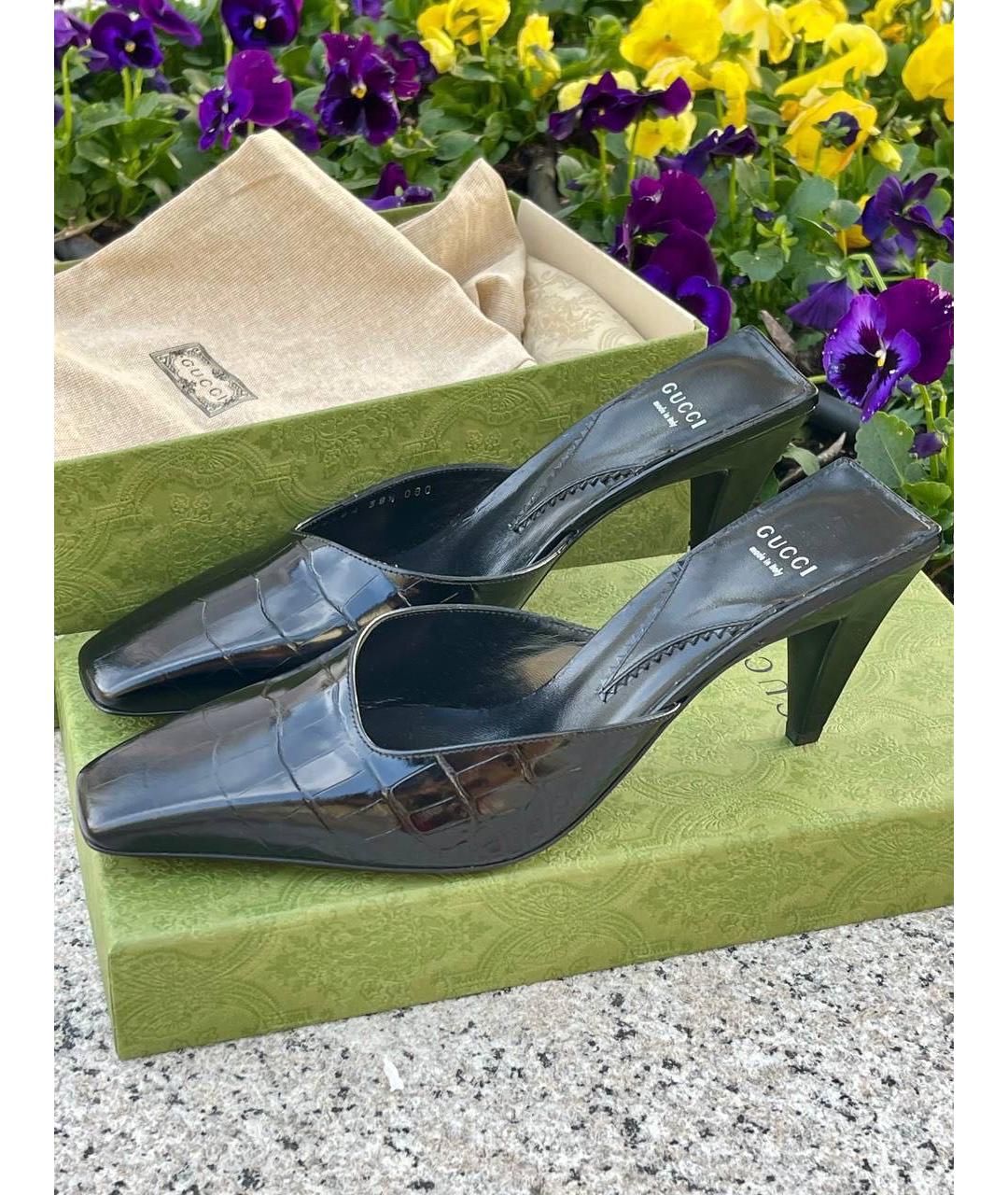 GUCCI Черные кожаные туфли, фото 4