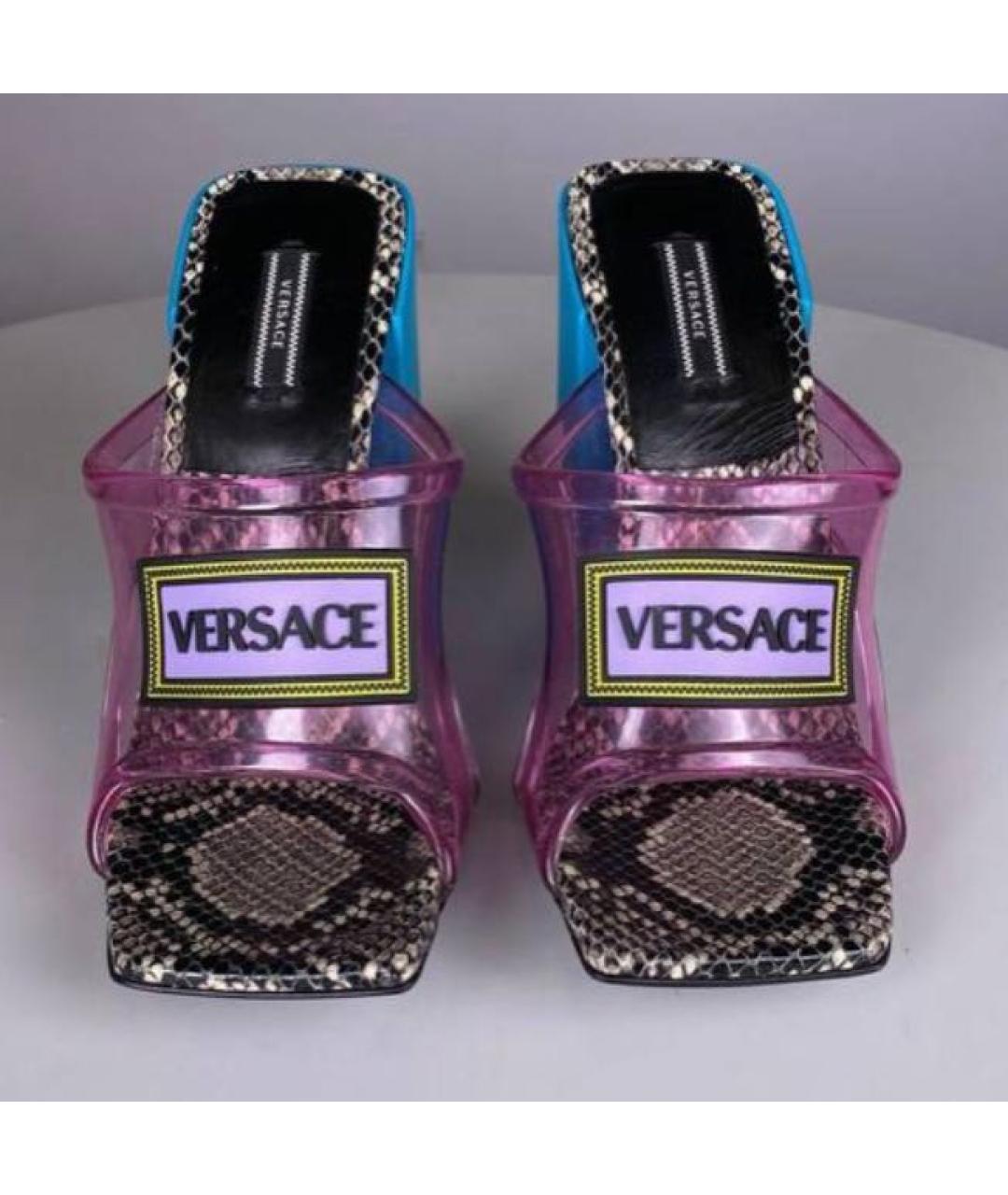 VERSACE Мульти кожаные босоножки, фото 2