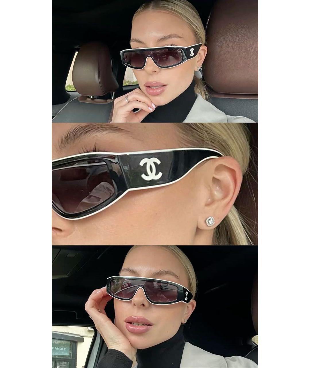 CHANEL Черные пластиковые солнцезащитные очки, фото 4