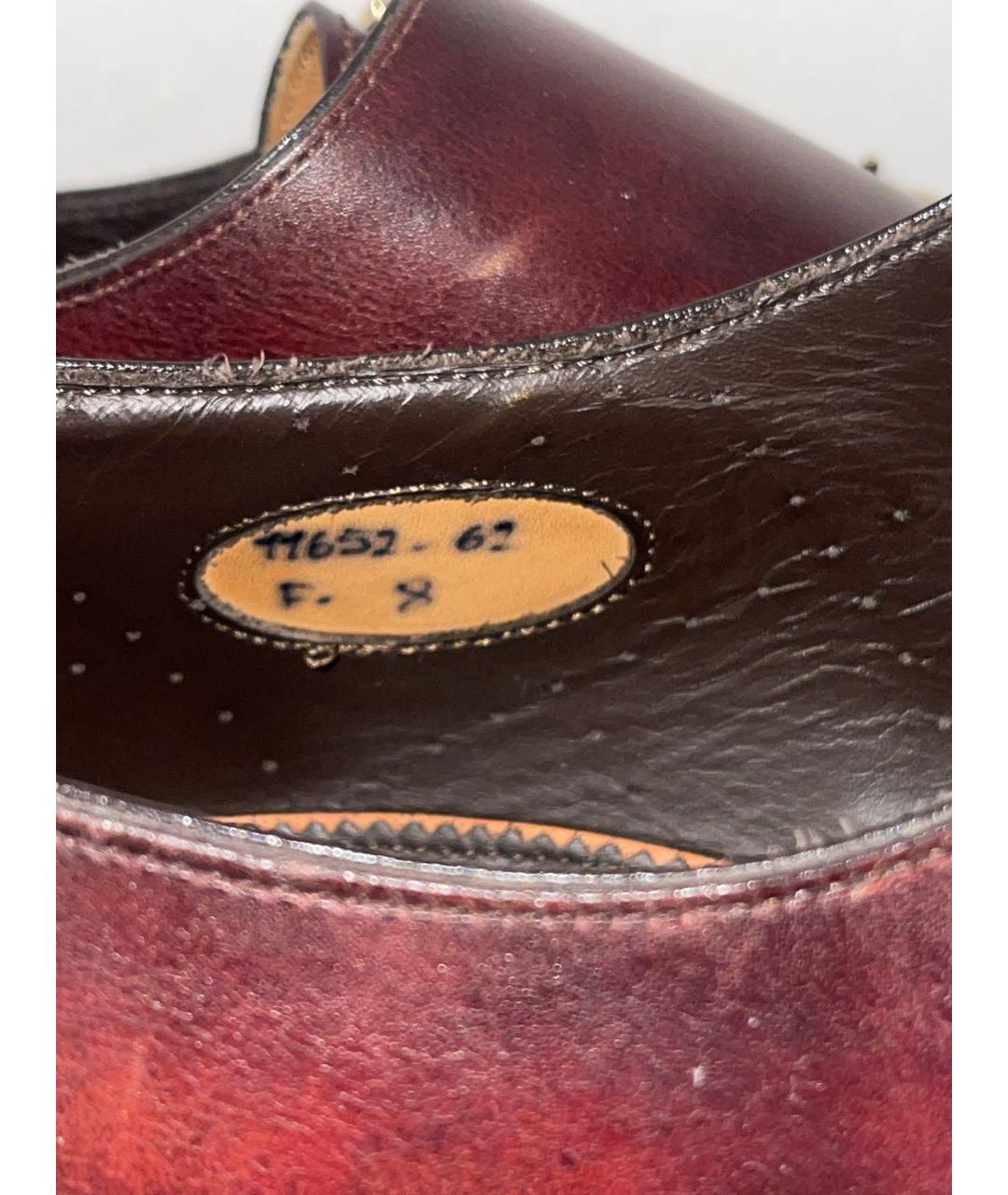 SANTONI Бордовые кожаные туфли, фото 4