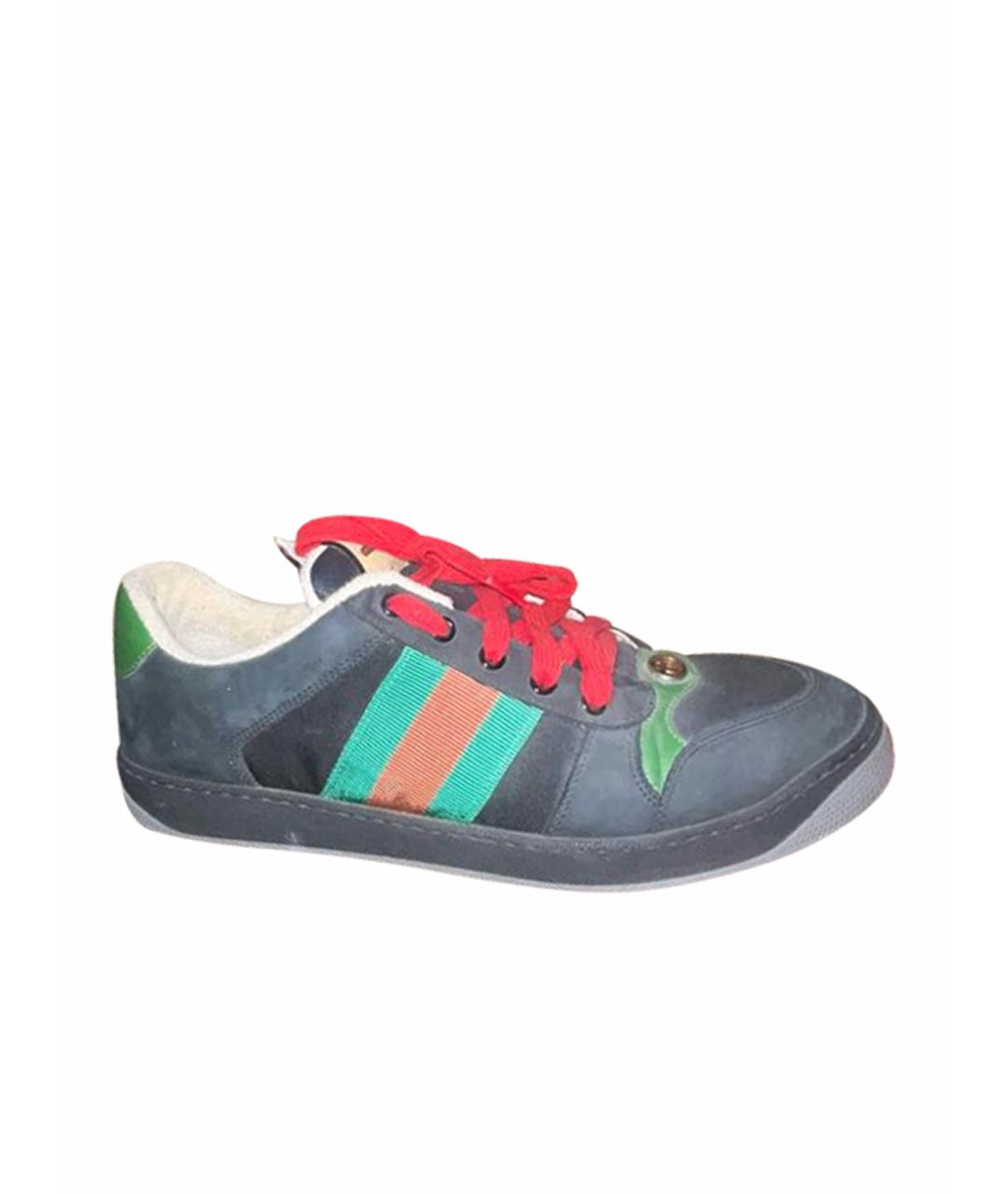 GUCCI Мульти текстильные низкие кроссовки / кеды, фото 1