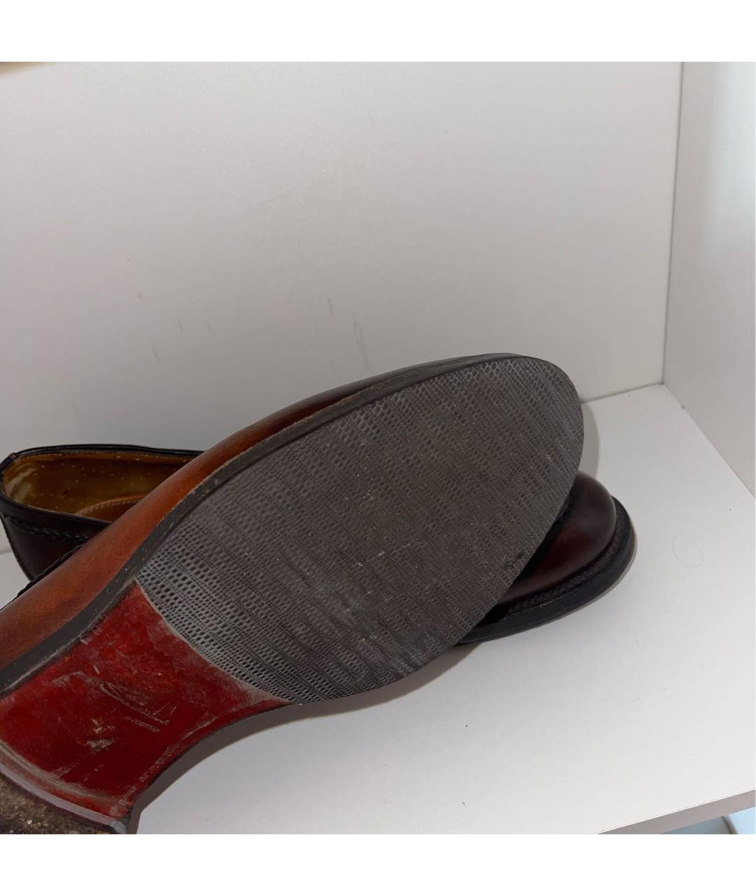 SANTONI Коричневые кожаные лоферы, фото 4