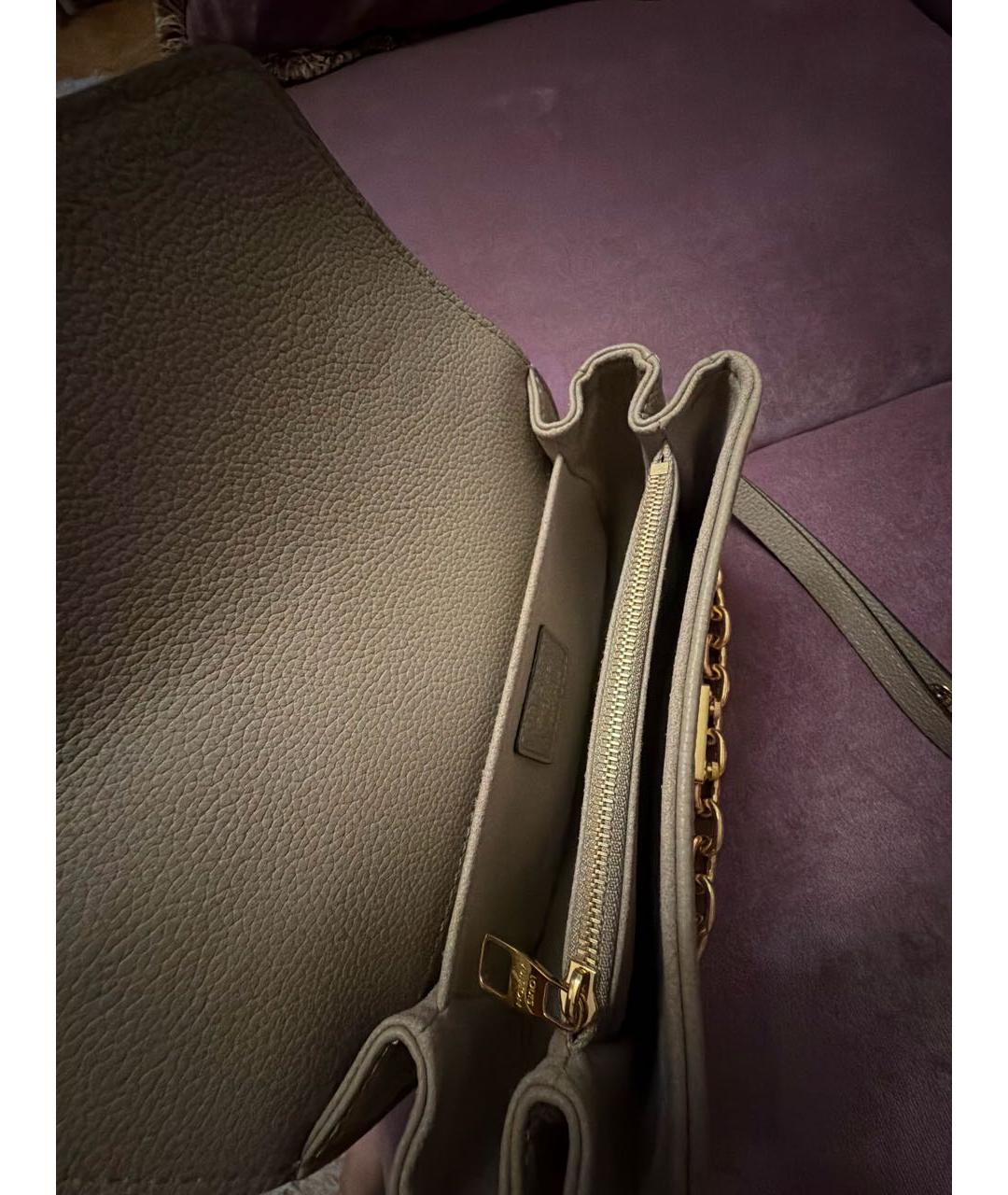 LOUIS VUITTON Бежевая кожаная сумка через плечо, фото 4