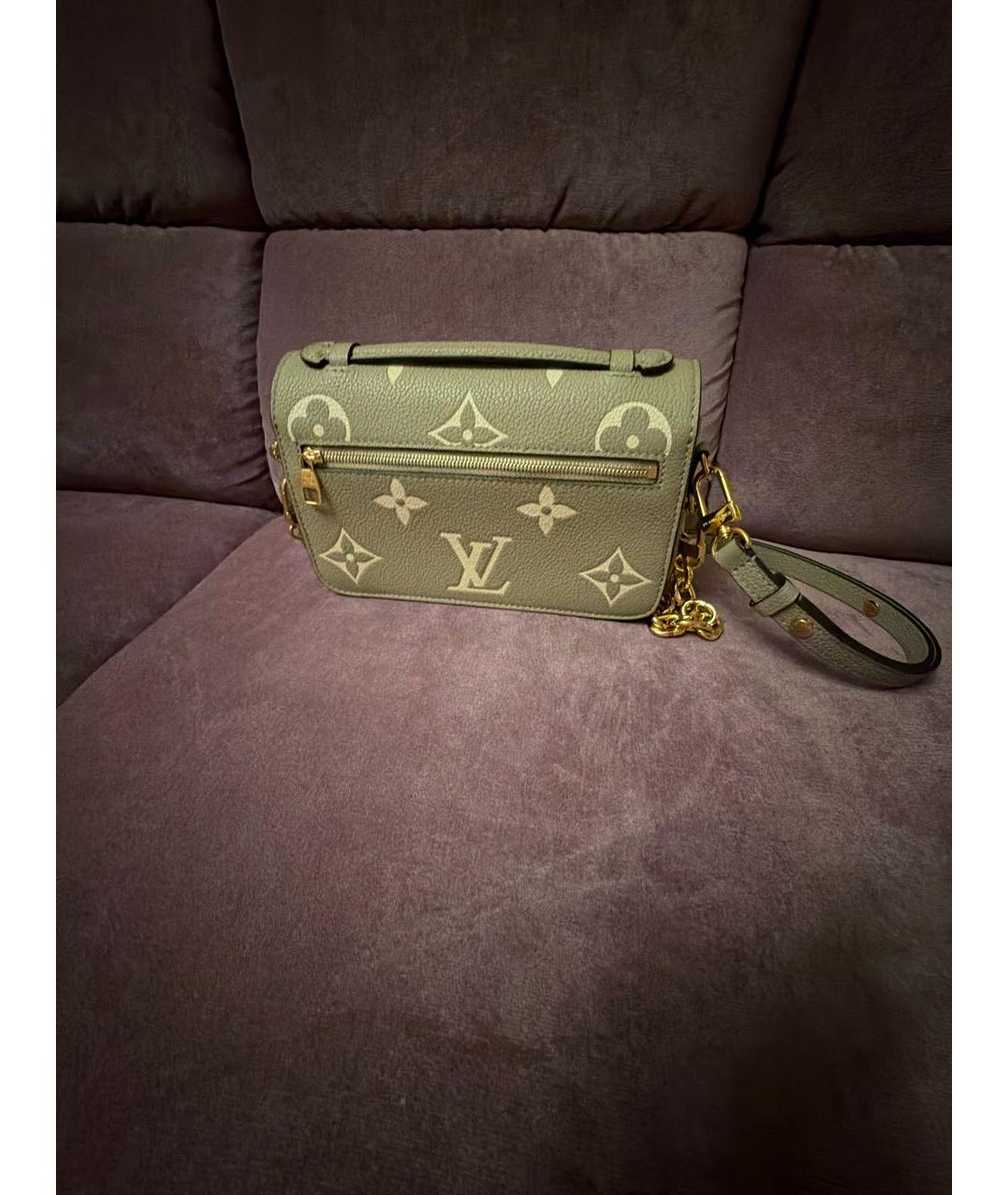 LOUIS VUITTON Бежевая кожаная сумка через плечо, фото 3
