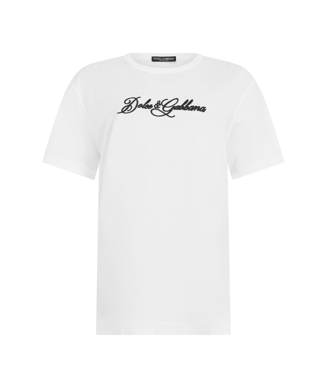 DOLCE&GABBANA Белая хлопковая футболка, фото 1