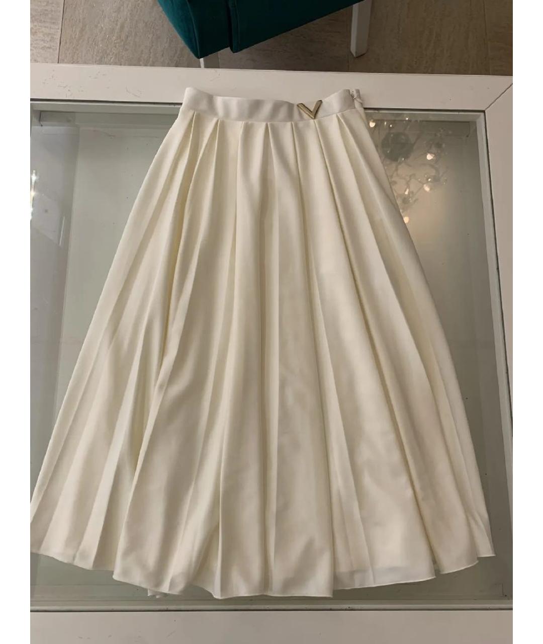 VALENTINO Белая полиэстеровая юбка миди, фото 10