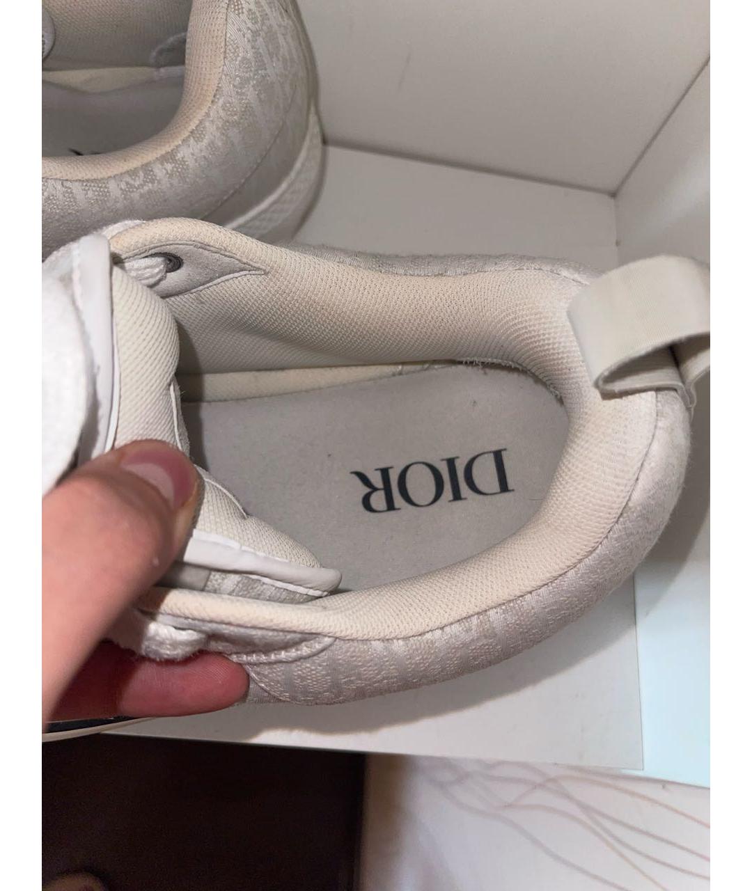 CHRISTIAN DIOR Белые текстильные низкие кроссовки / кеды, фото 3