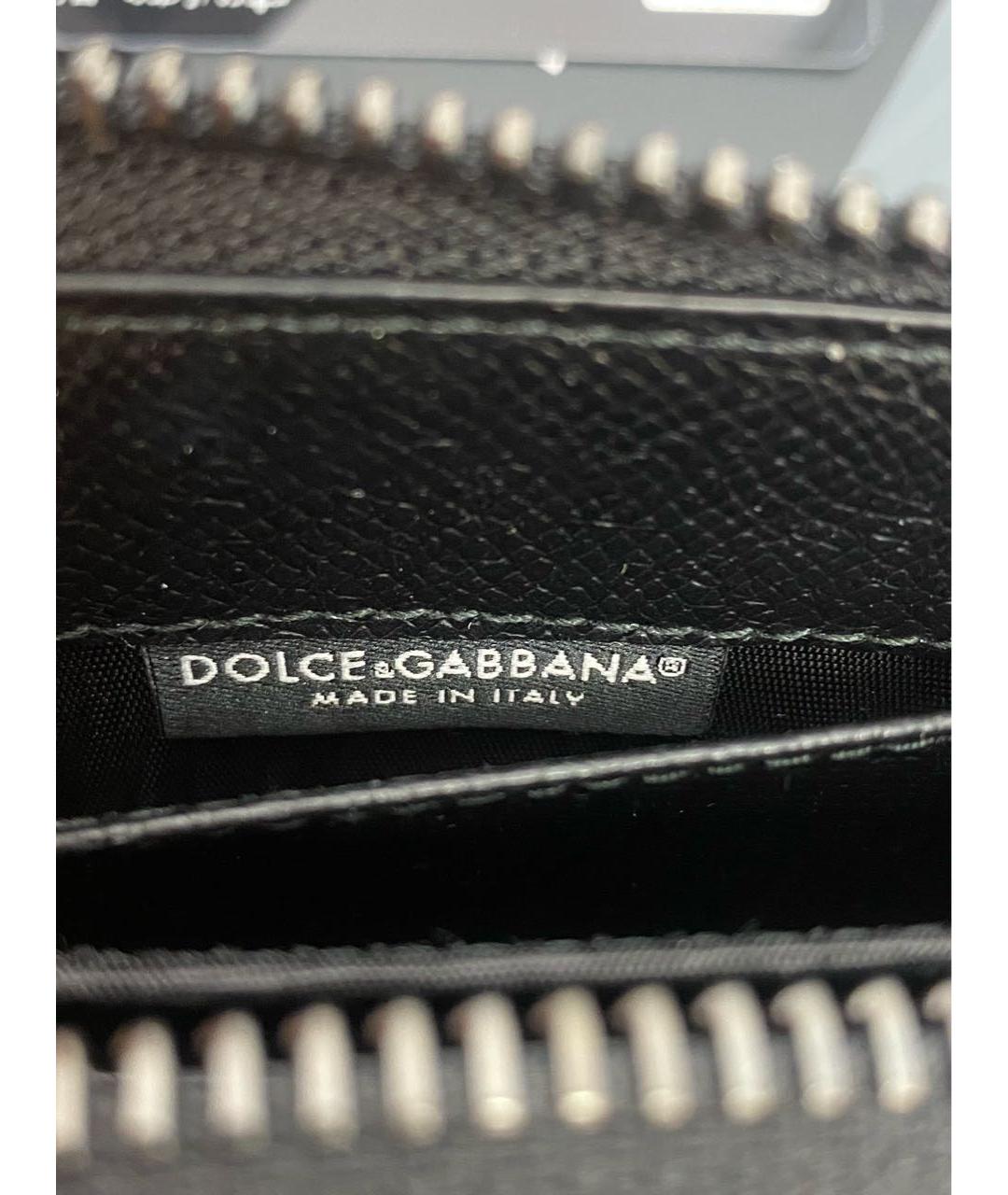 DOLCE&GABBANA Черный кожаный кошелек, фото 8