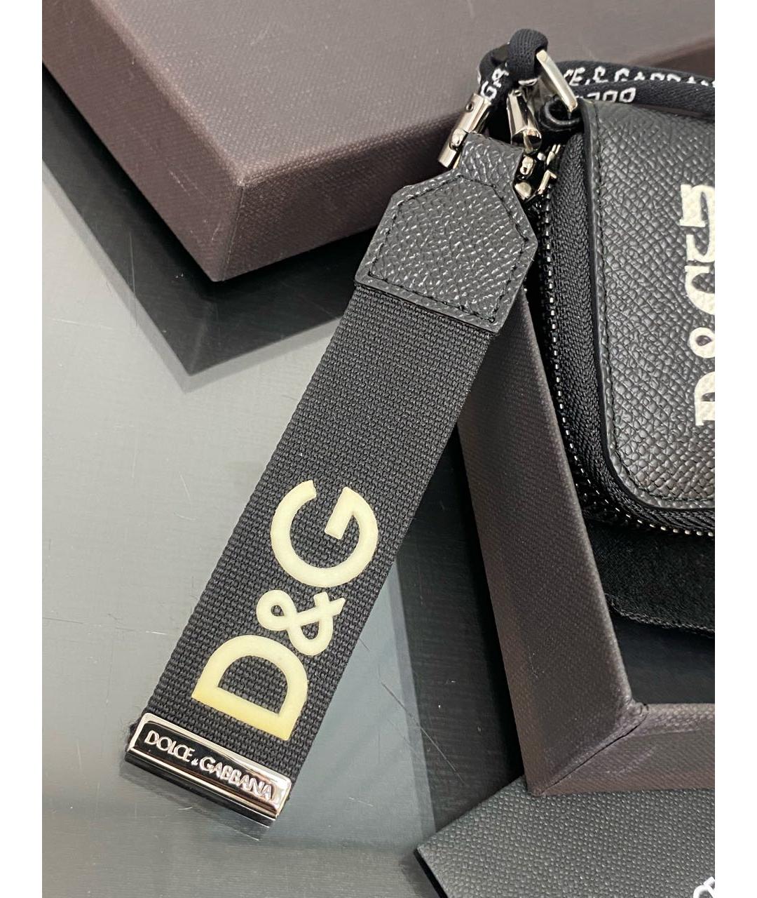 DOLCE&GABBANA Черный кожаный кошелек, фото 6