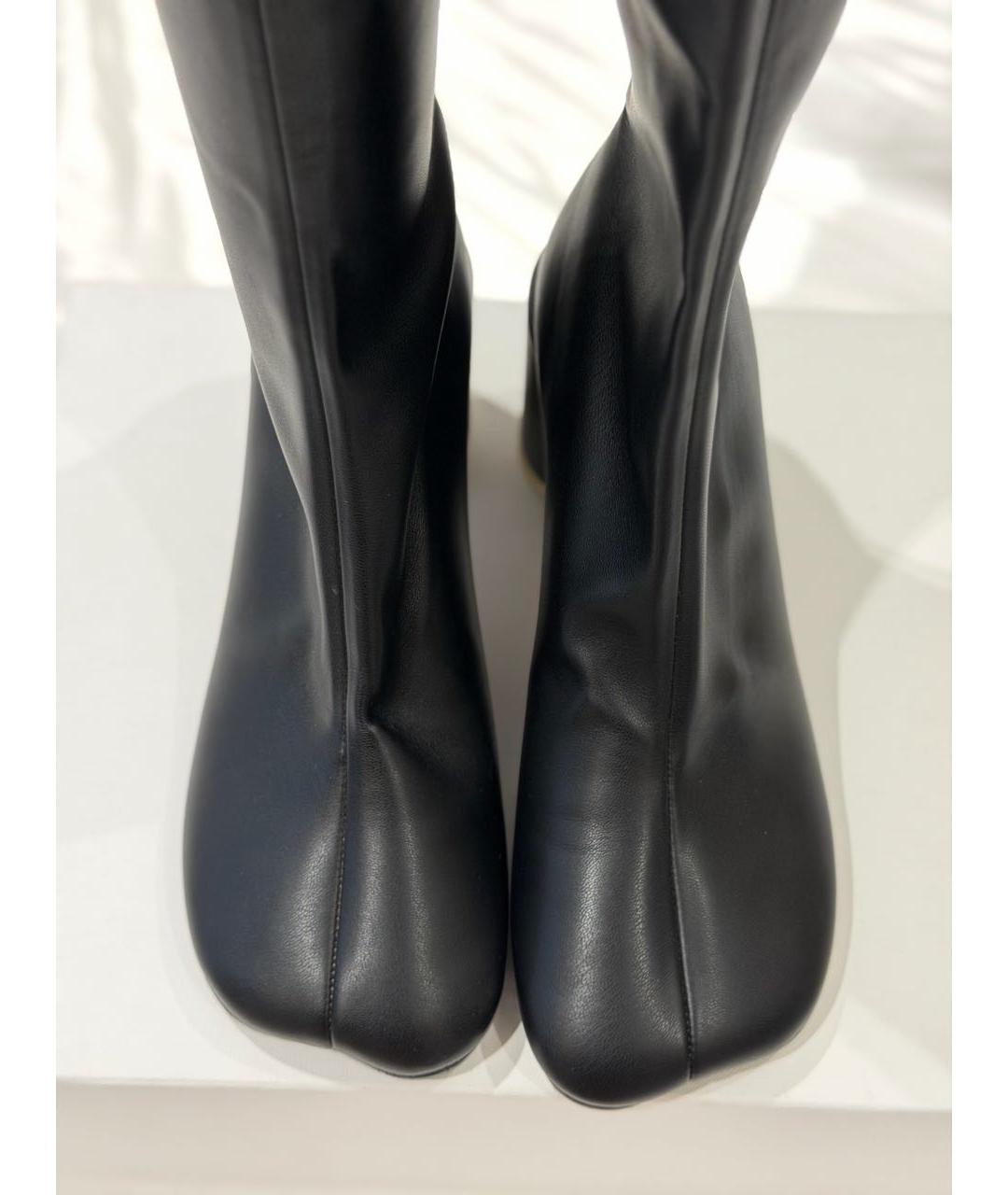 MAISON MARGIELA Черные кожаные ботфорты, фото 2