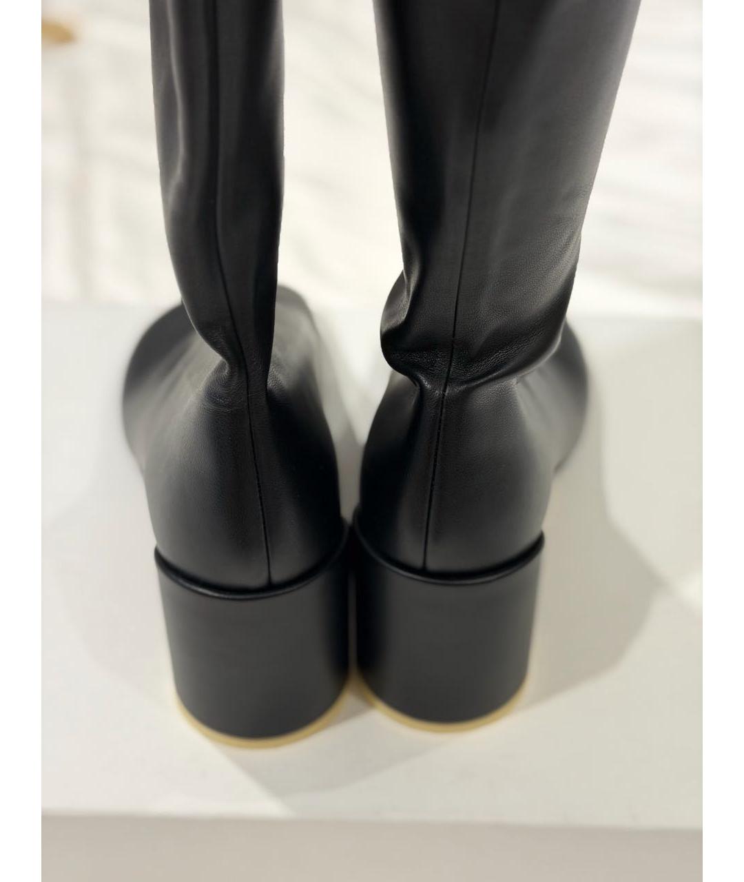 MAISON MARGIELA Черные кожаные ботфорты, фото 4