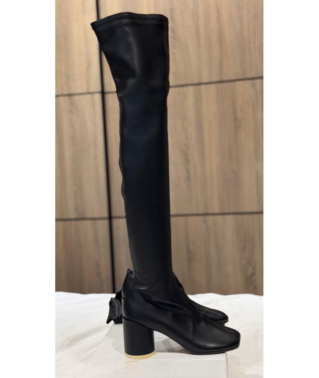 MAISON MARGIELA Черные кожаные ботфорты, фото 8