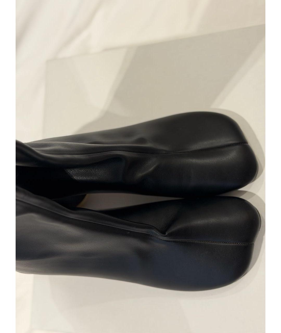 MAISON MARGIELA Черные кожаные ботфорты, фото 3