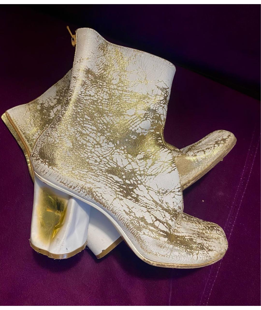 MAISON MARGIELA Белые кожаные ботильоны, фото 6