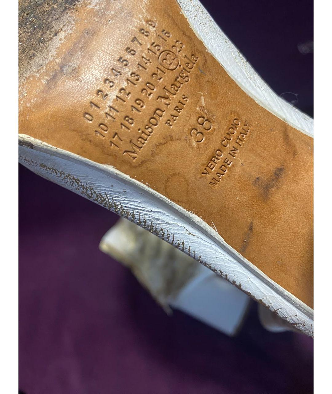 MAISON MARGIELA Белые кожаные ботильоны, фото 5