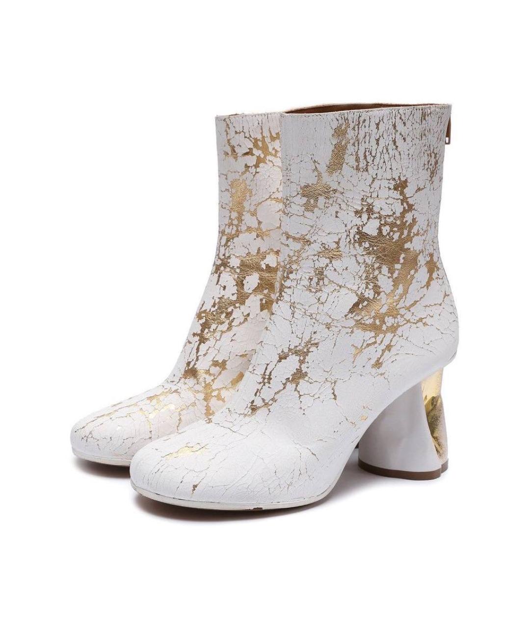 MAISON MARGIELA Белые кожаные ботильоны, фото 2