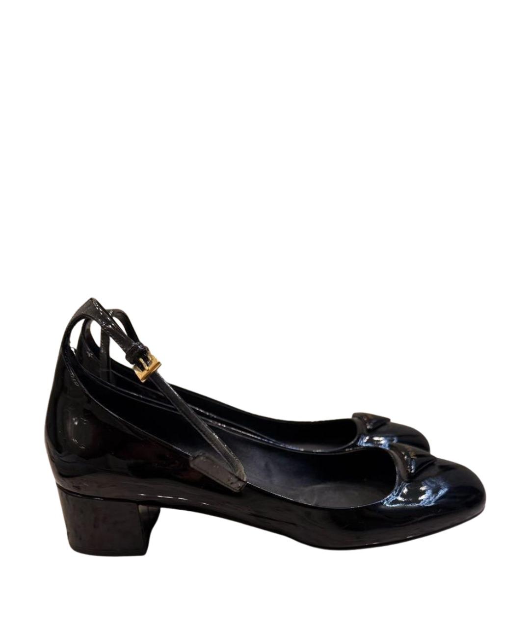 PRADA Черные босоножки из лакированной кожи, фото 1