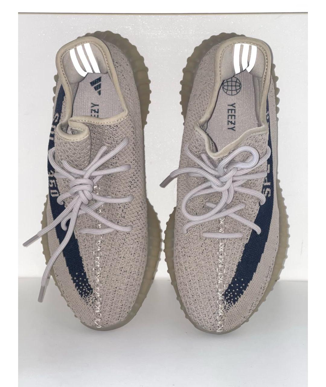 ADIDAS YEEZY Серые текстильные низкие кроссовки / кеды, фото 3
