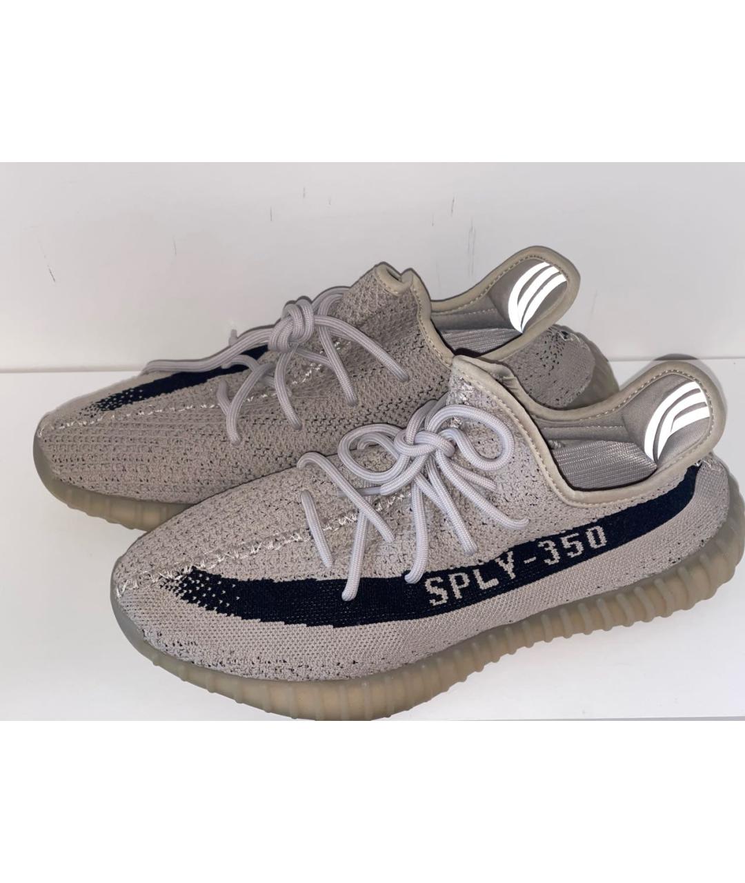 ADIDAS YEEZY Серые текстильные низкие кроссовки / кеды, фото 5
