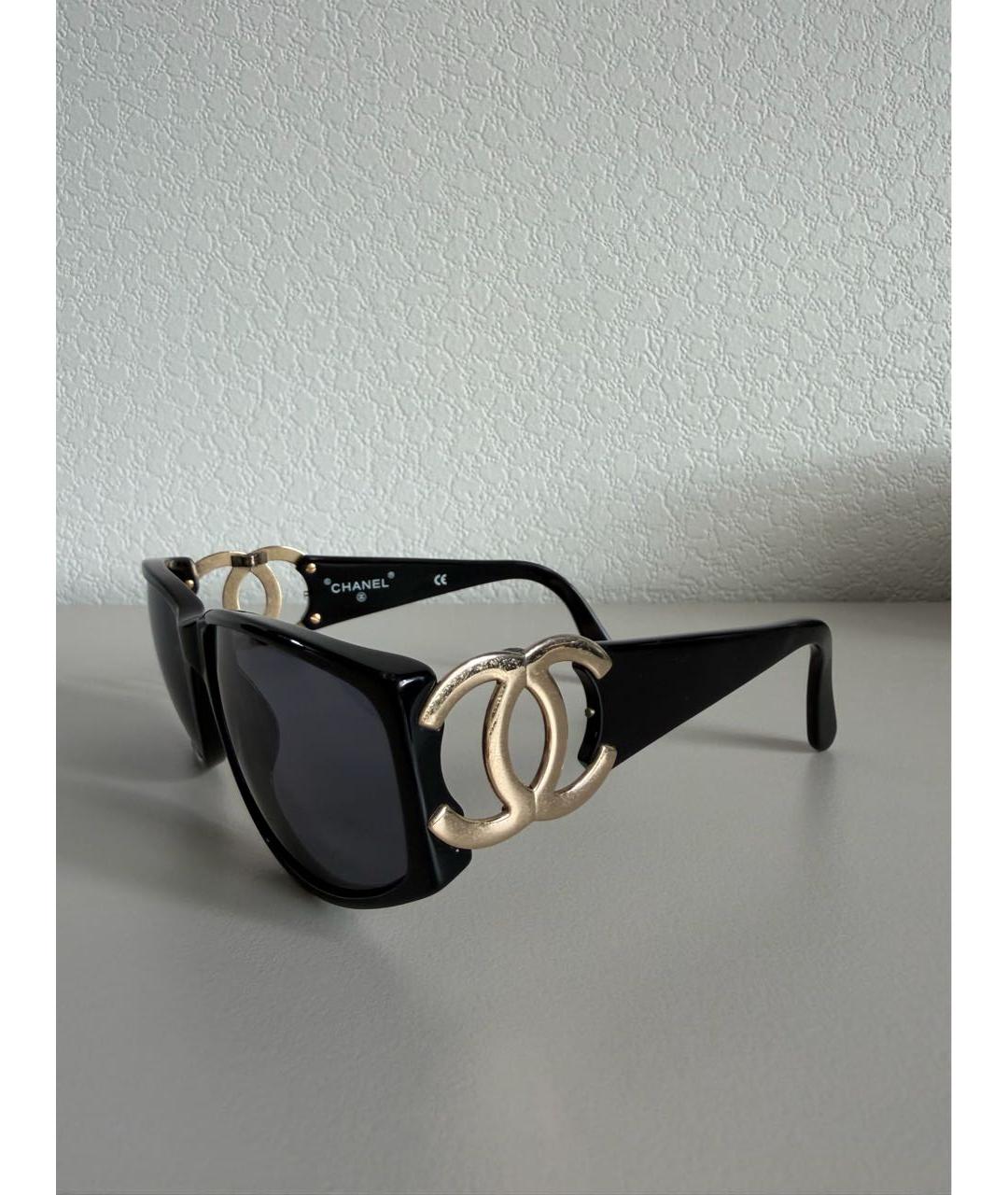 CHANEL Черные пластиковые солнцезащитные очки, фото 2