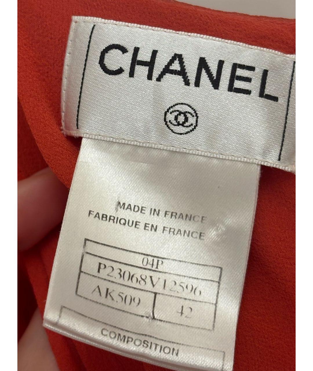 CHANEL Красный шелковый сарафан, фото 5