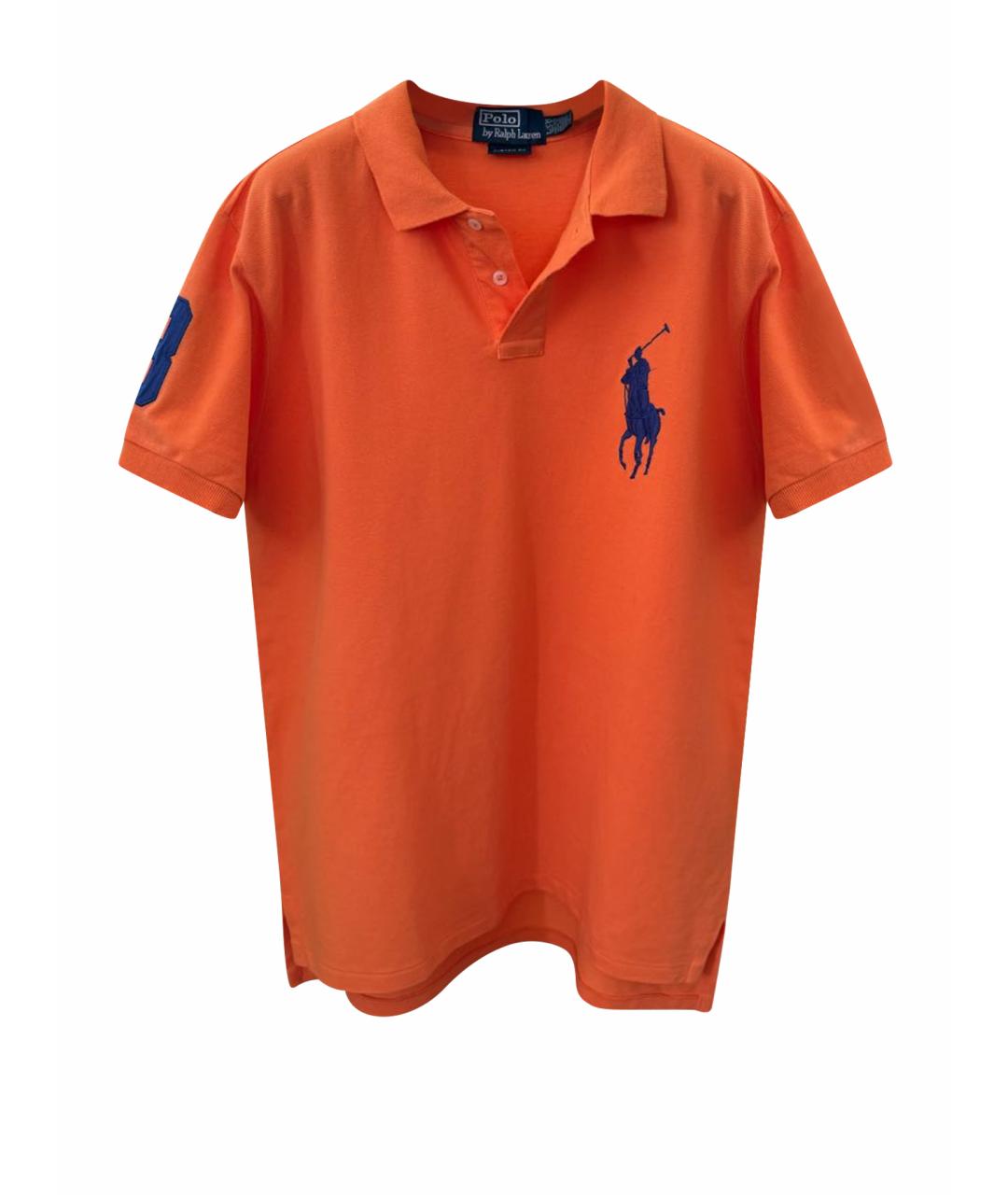 POLO RALPH LAUREN Оранжевое хлопковое поло с коротким рукавом, фото 1