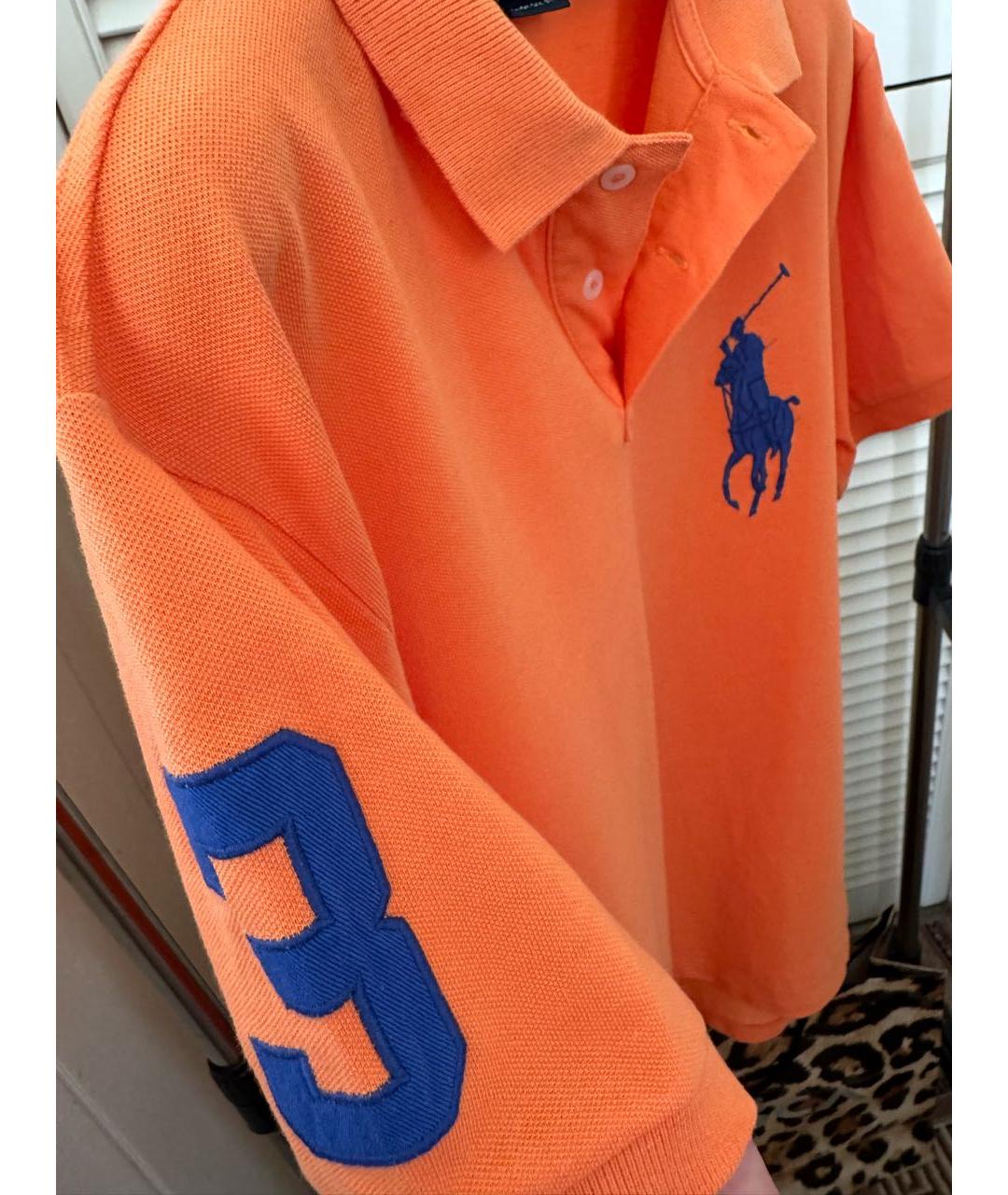 POLO RALPH LAUREN Оранжевое хлопковое поло с коротким рукавом, фото 8