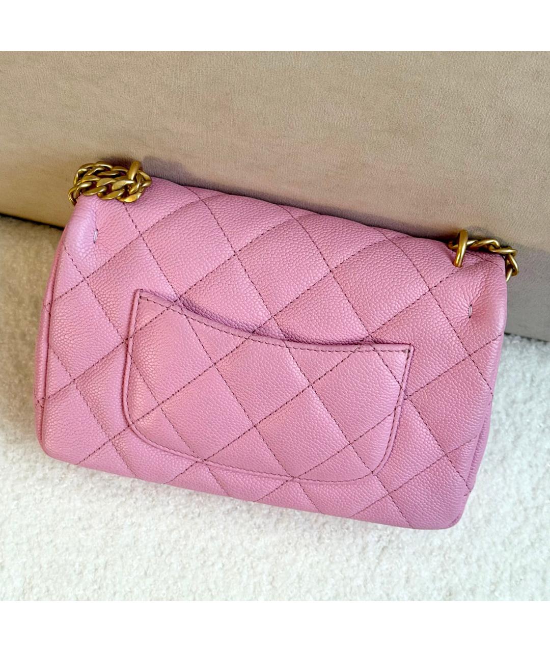 CHANEL Розовая кожаная сумка через плечо, фото 4