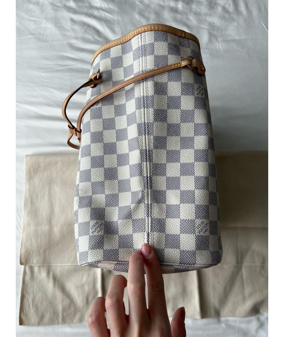 LOUIS VUITTON Белая канва сумка тоут, фото 4