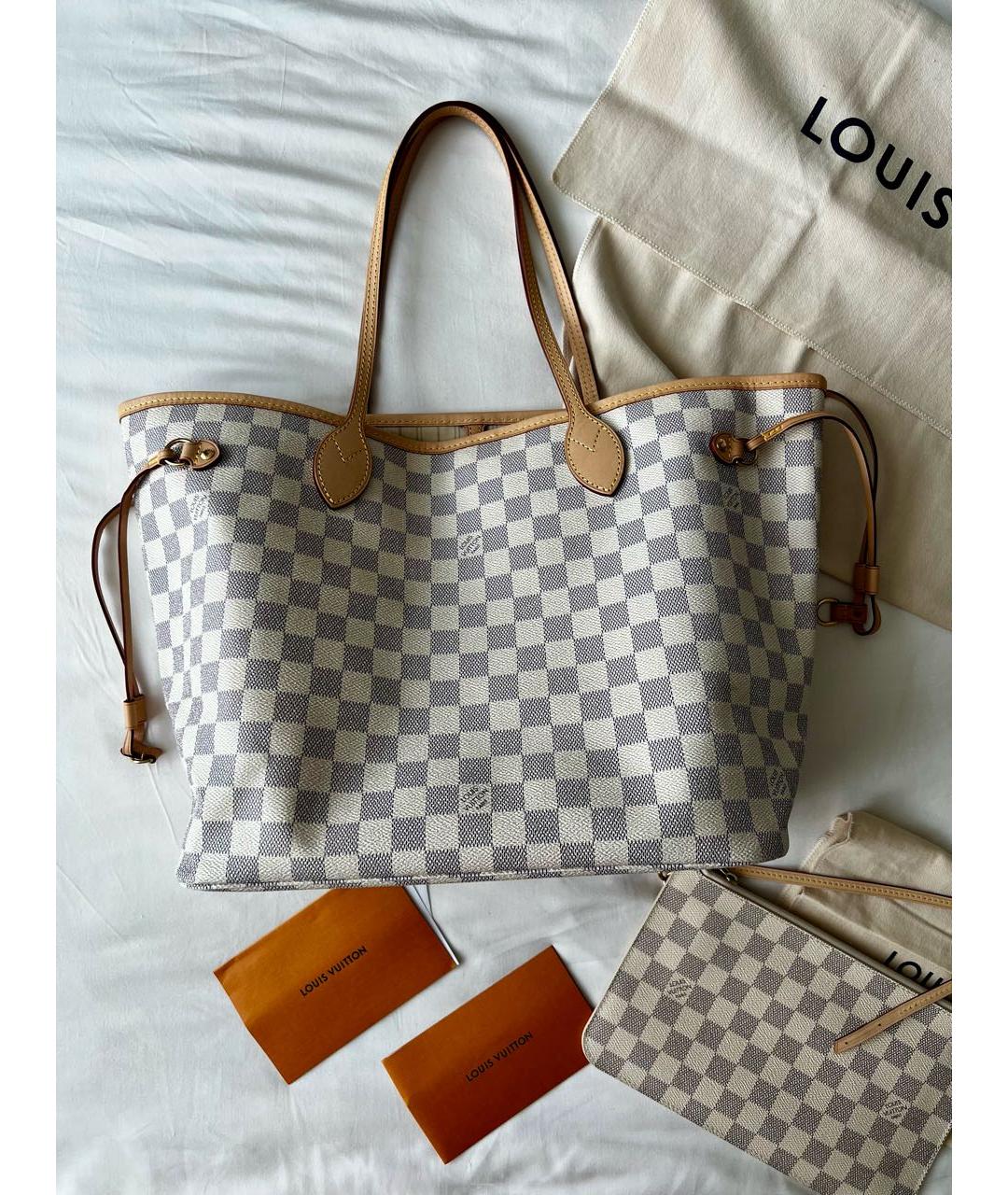 LOUIS VUITTON Белая канва сумка тоут, фото 3