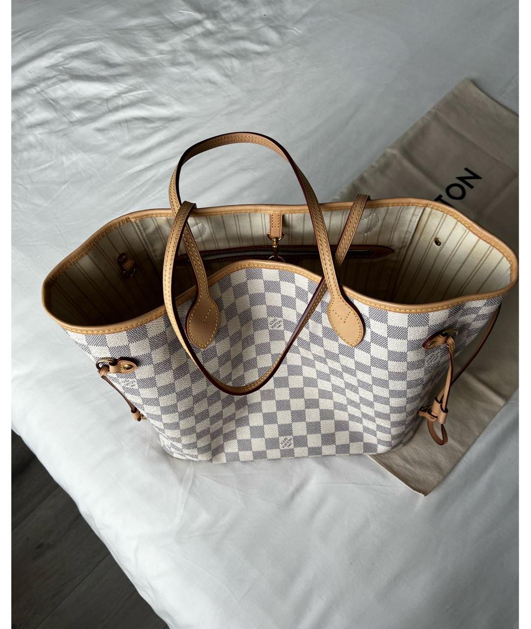 LOUIS VUITTON Белая канва сумка тоут, фото 7