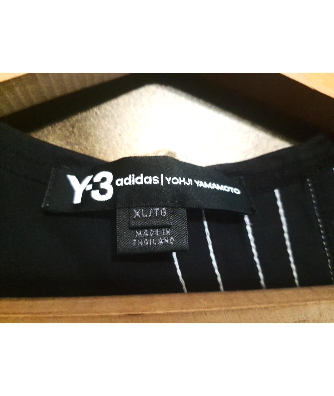 Y-3 Черная хлопковая майка, фото 3