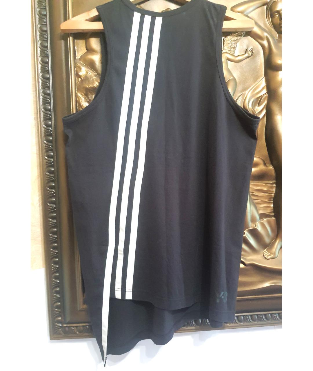 Y-3 Черная хлопковая майка, фото 2