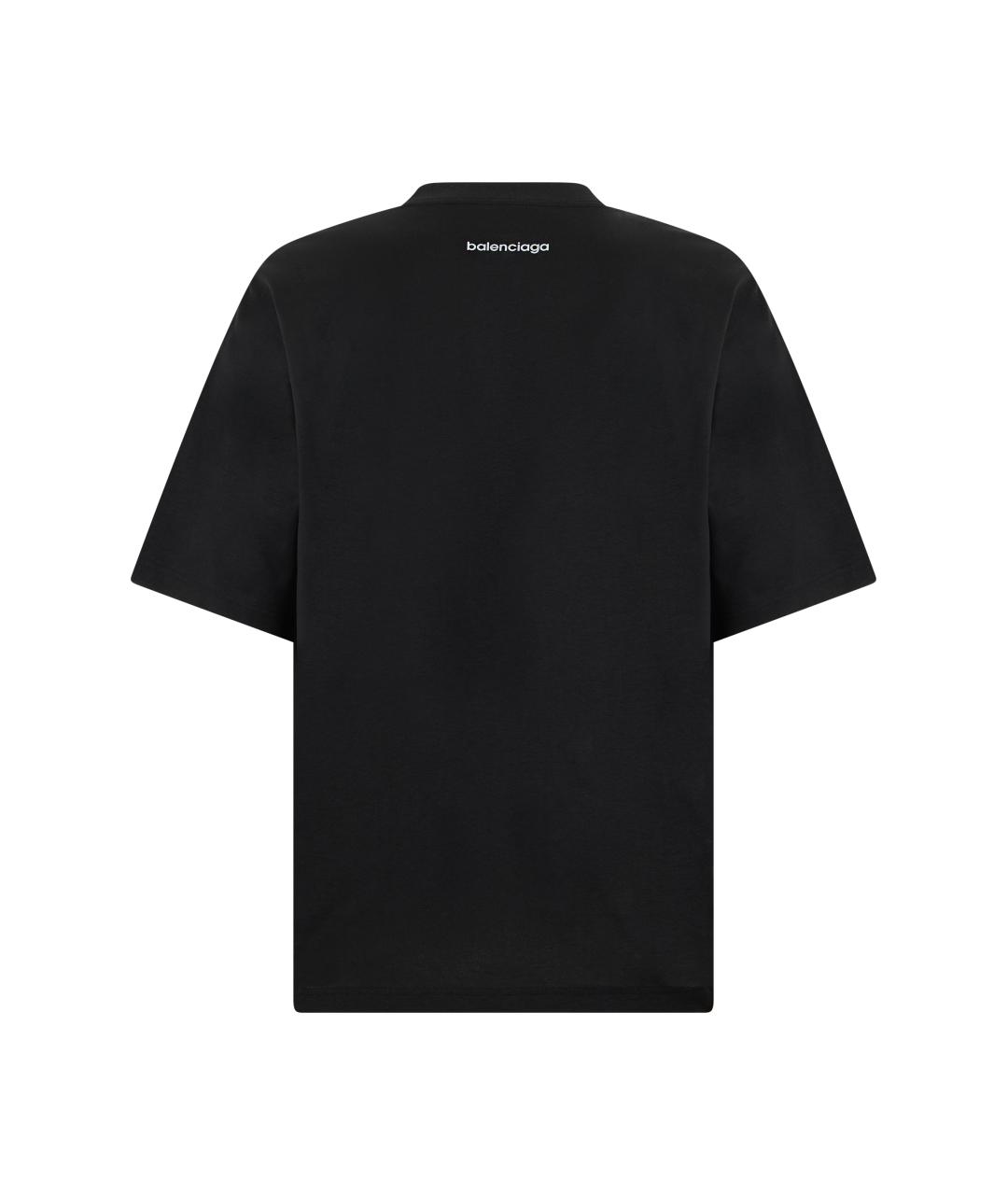 BALENCIAGA Черная хлопковая футболка, фото 2