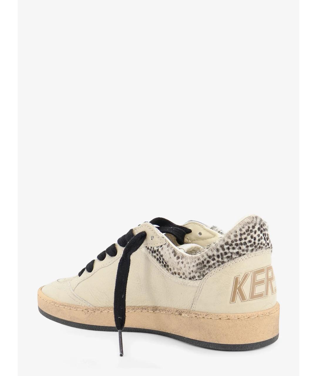 GOLDEN GOOSE Бежевые кожаные кроссовки, фото 3