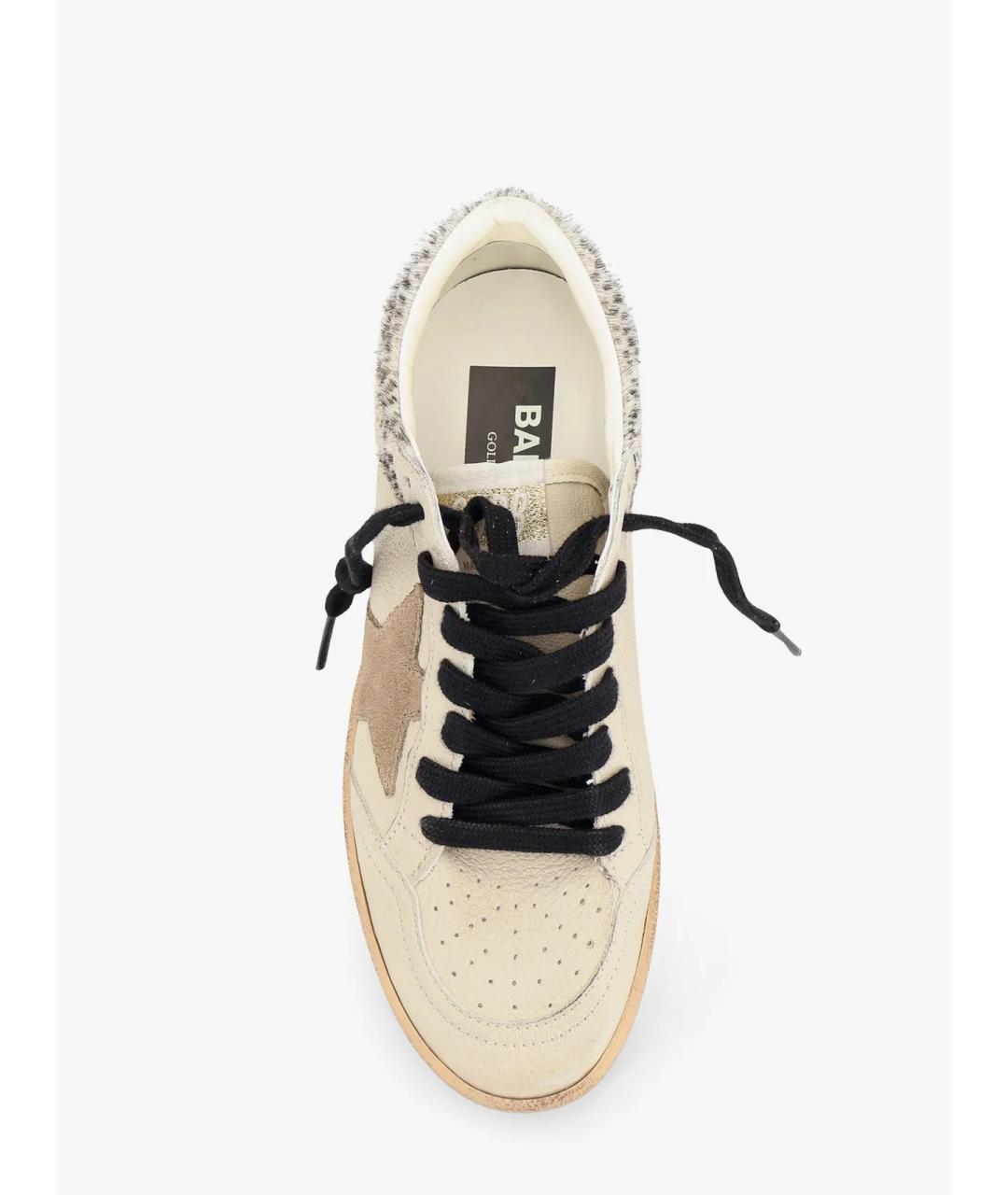 GOLDEN GOOSE Бежевые кожаные кроссовки, фото 4