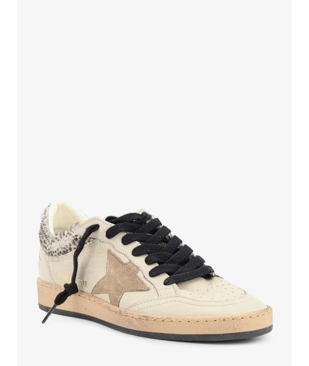 GOLDEN GOOSE Бежевые кожаные кроссовки, фото 2