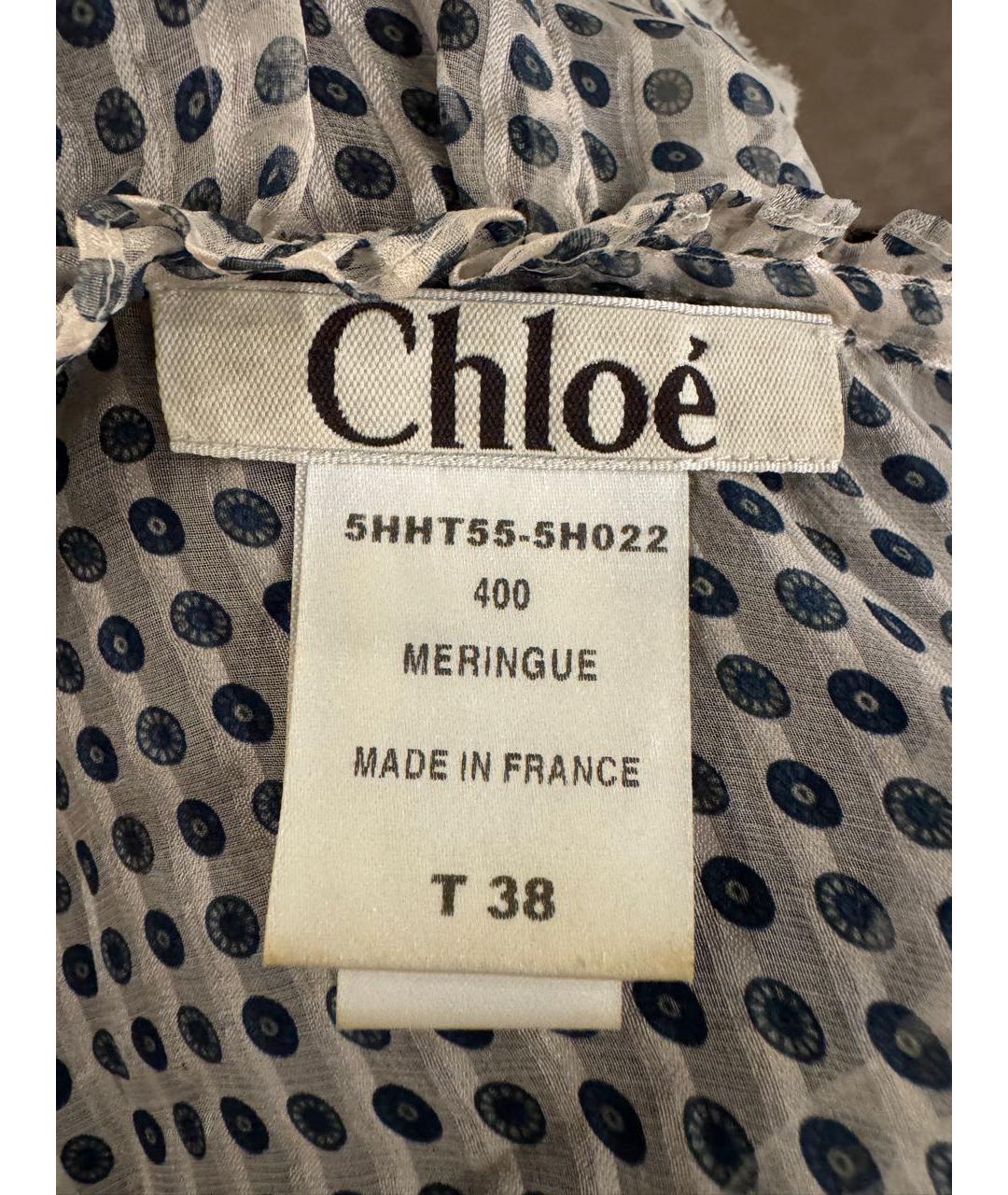 CHLOE Бежевая шелковая блузы, фото 3