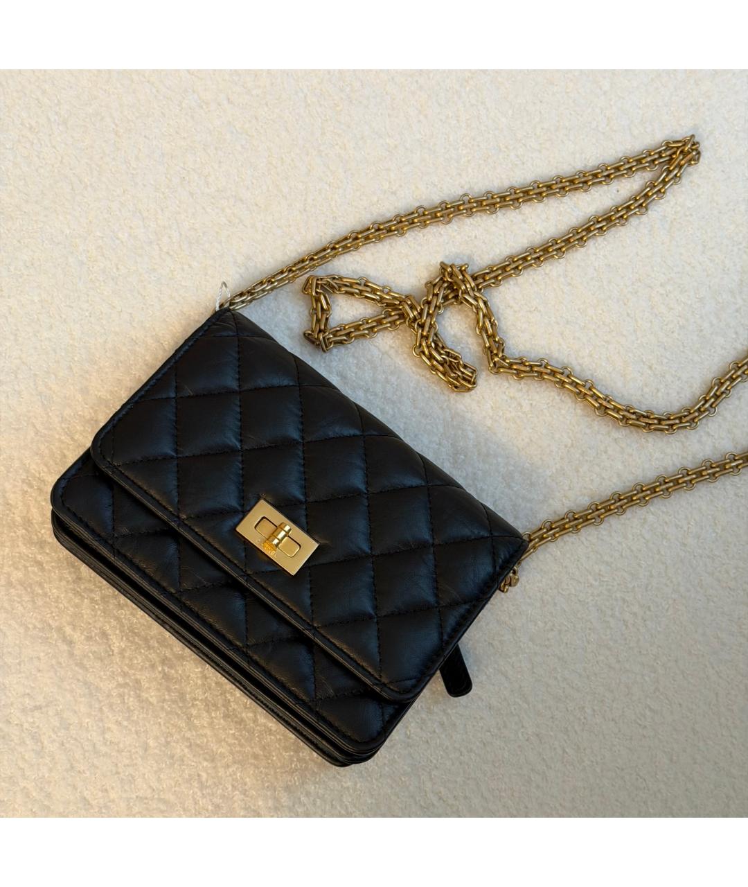 CHANEL Черная кожаная сумка через плечо, фото 6