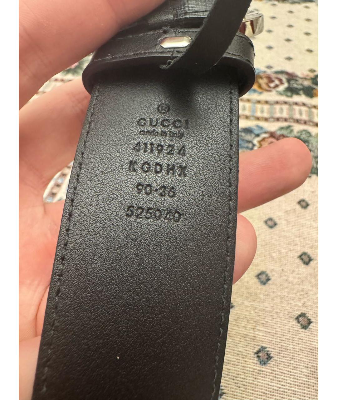 GUCCI Черный кожаный ремень, фото 3