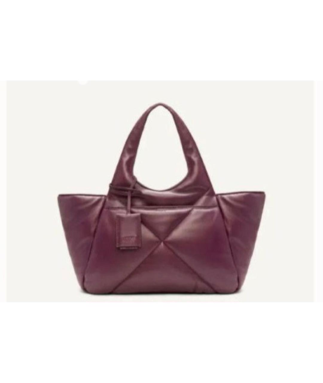DKNY Бордовая кожаная сумка тоут, фото 10